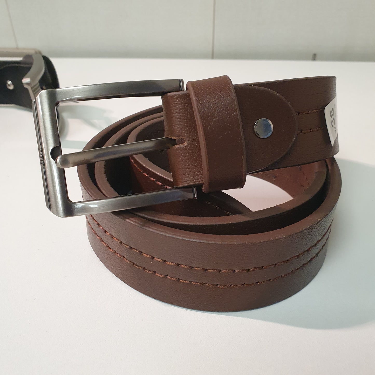 4 Colors Leather Stitched Style Belt 9335