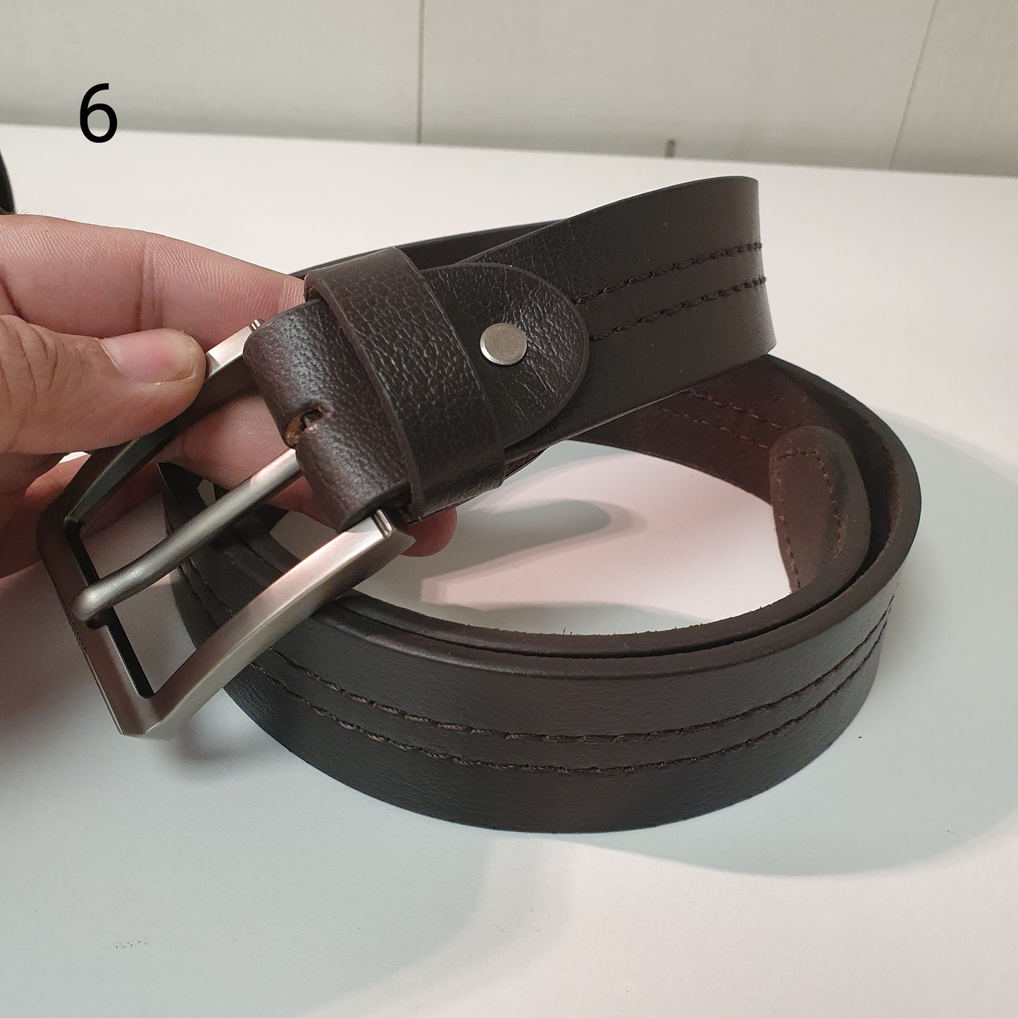 4 Colors Leather Stitched Style Belt 9335