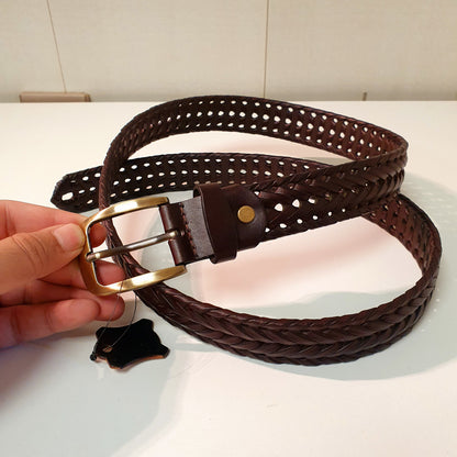 Woven braided Leather Belt 9366