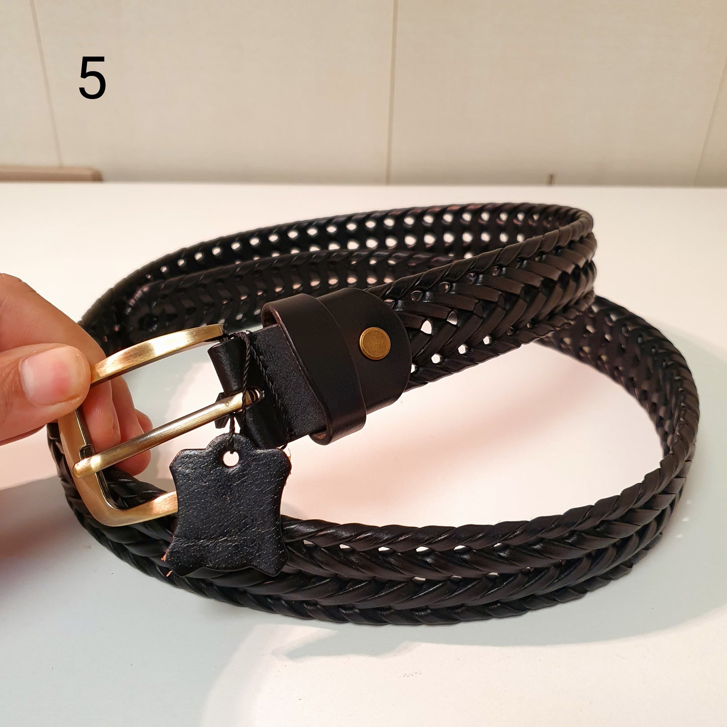 Woven braided Leather Belt 9366