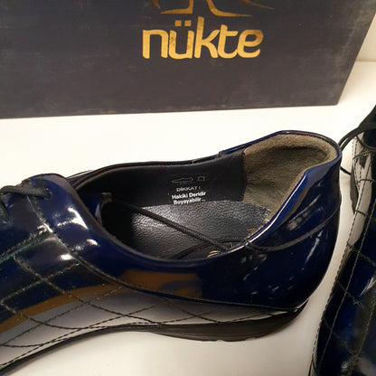 Vintage Classic Style Nukte hand Made Leather Shoes From Turkey Art #0014