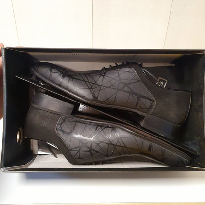 Black Leather Stylish Hand Made Shoes by Nukte Turkey Art # 0016