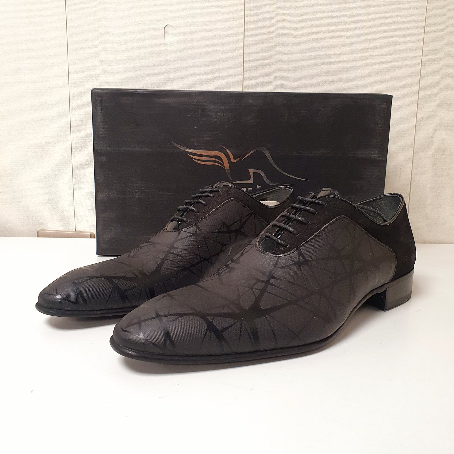 Black Leather Stylish Hand Made Shoes by Nukte Turkey Art # 0016