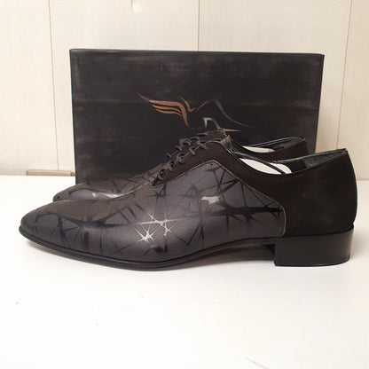 Black Leather Stylish Hand Made Shoes by Nukte Turkey Art # 0016