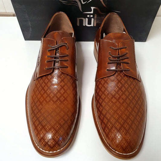 Mens Leather Nukte Turkish Hand Made Shoes Brown Art # 0017