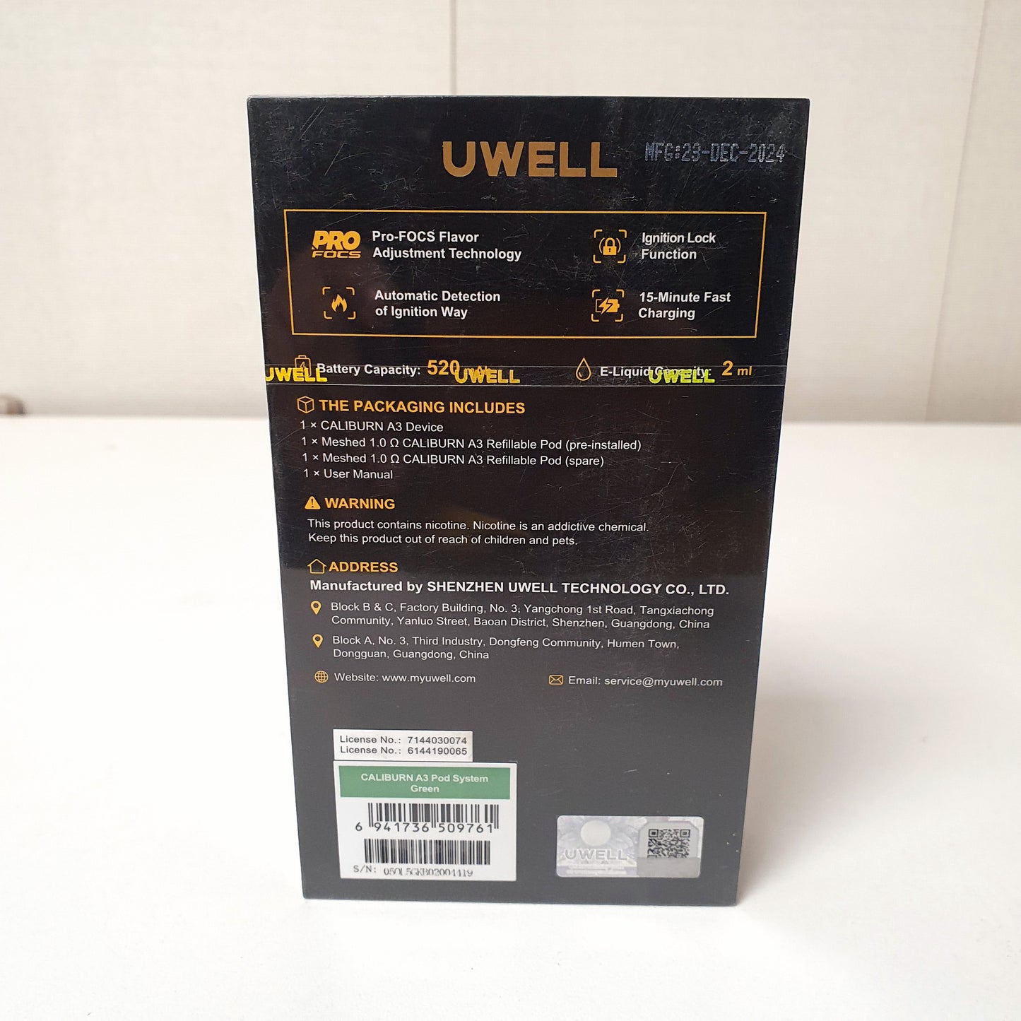 Caliburn Uwell A3 Vape, 292650