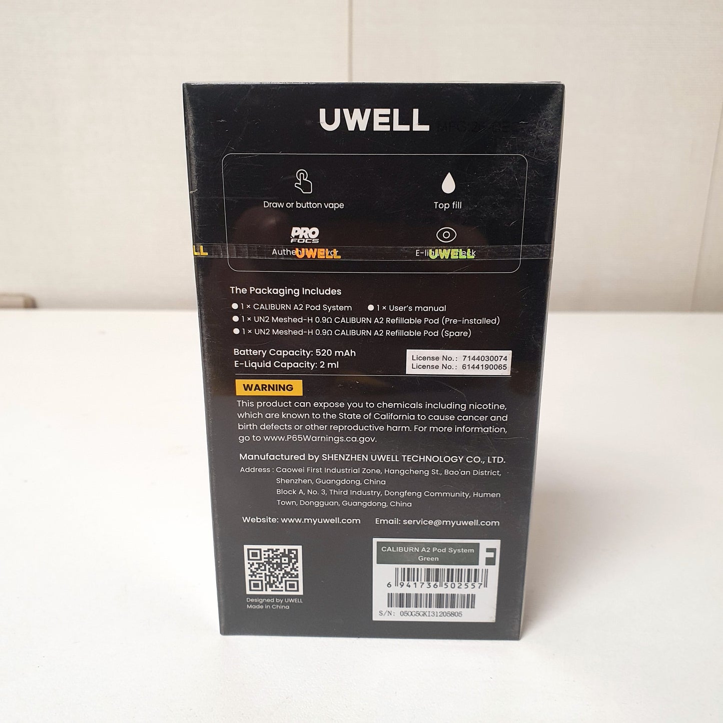 Caliburn A2 Pod System Vape, 52350