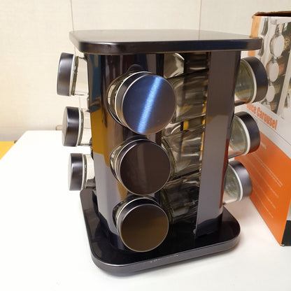 12 Bottles Spice Carousel Rack Rotatable  242650