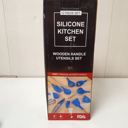 Silicone Kitchen Set Wooden Handle, 81650