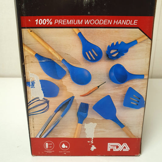 Silicone Kitchen Set Wooden Handle, 81650