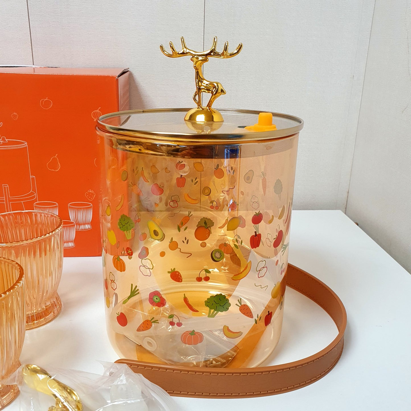 Juice Serving Barrel with 6 Glass Set , 12800