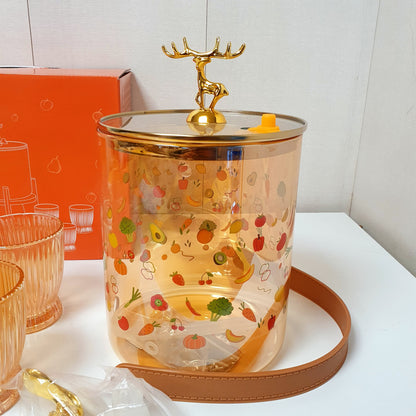 Juice Serving Barrel with 6 Glass Set , 12800