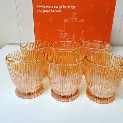 Juice Serving Barrel with 6 Glass Set , 12800