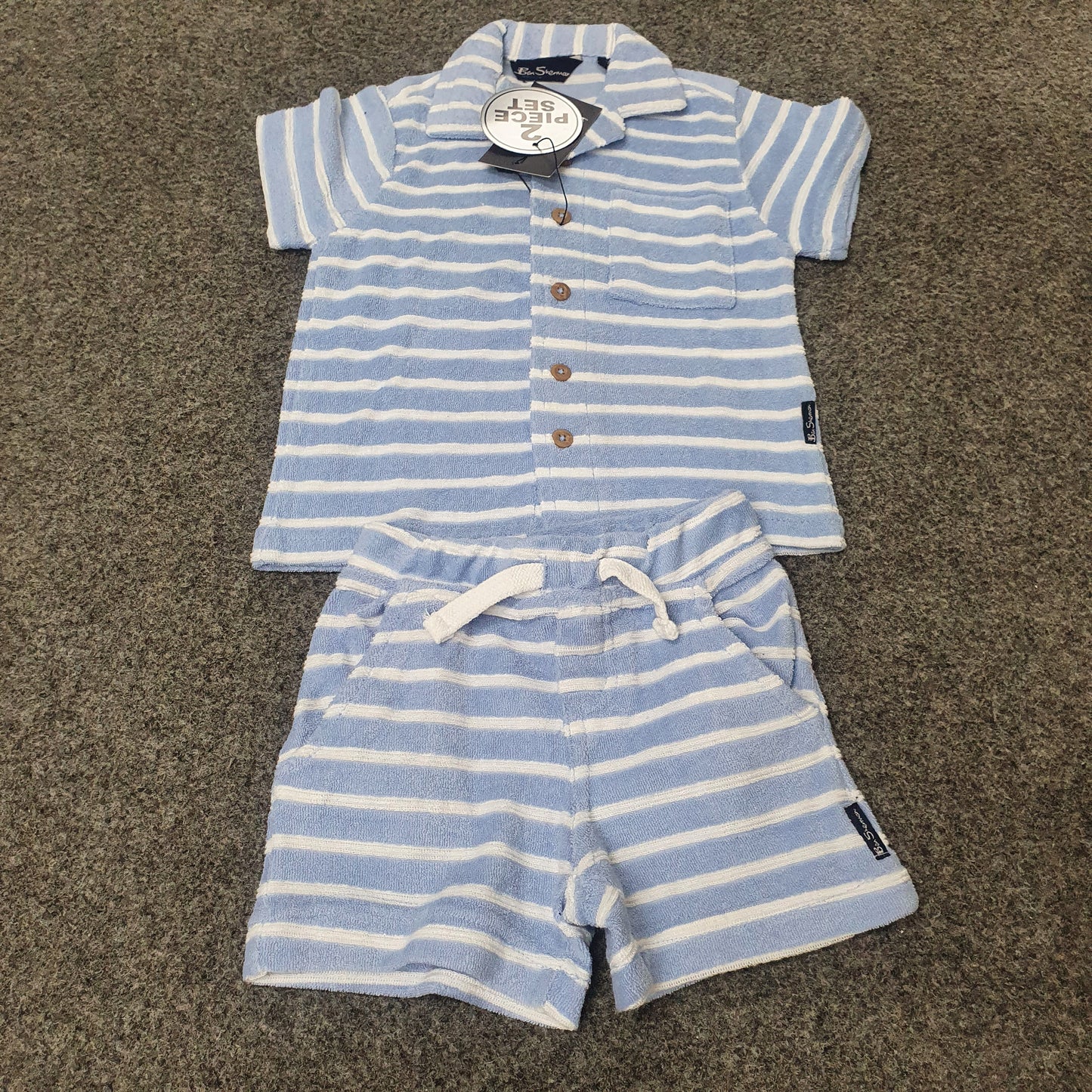 Original Ben Sherman boys 2-piece summer  terry towel Shirt and shorts set