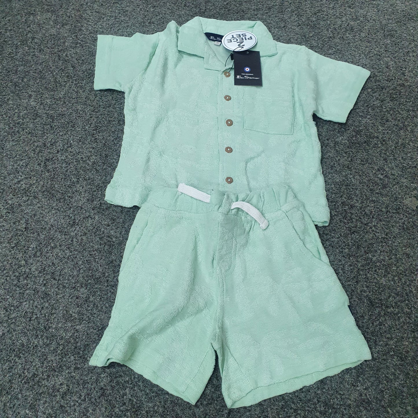 Original Ben Sherman boys 2-piece summer  terry towel Shirt and shorts set