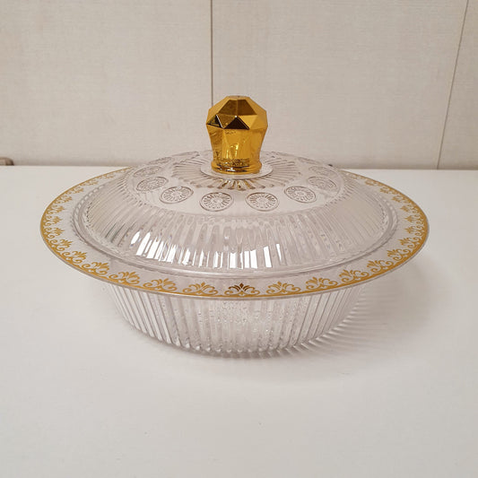 Acrylic Golden Bowl with Lid, 45550