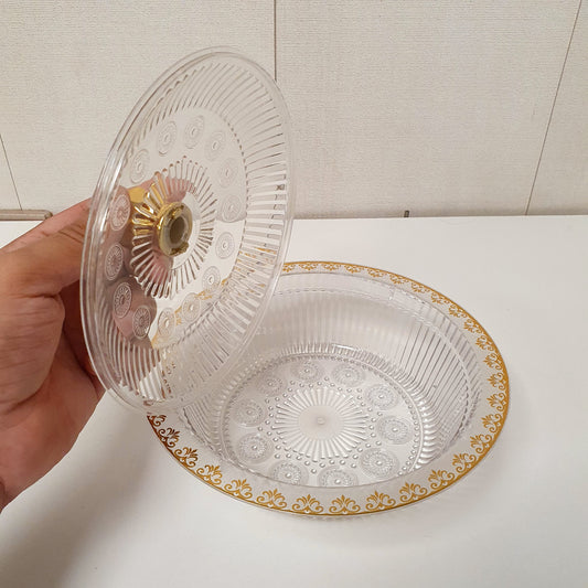 Acrylic Golden Bowl with Lid, 45550