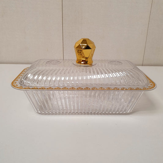 Acrylic Square Bowl with Lid Golden, 61450