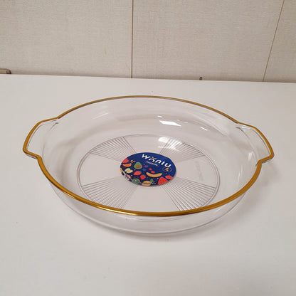 Acrylic Golden Serving Round Dish, 121350
