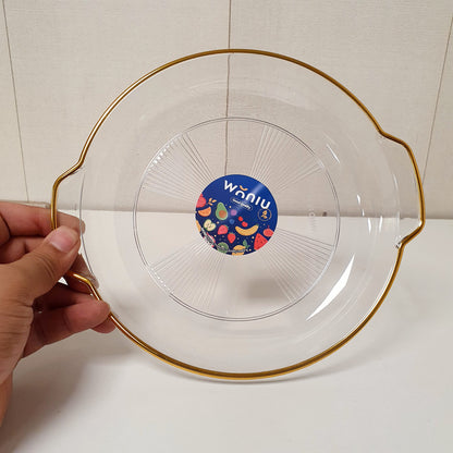 Acrylic Golden Serving Round Dish, 121350