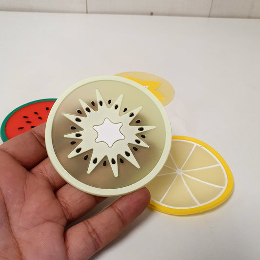 Silicone Washable Multi Fruit Design Coasters Pack of 4 pcs , 61250