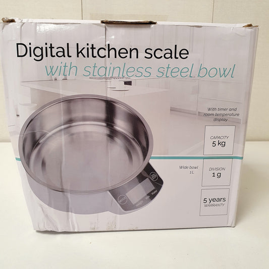 Digital Kitchen Scale With Stainless Steel Bowl, 121040