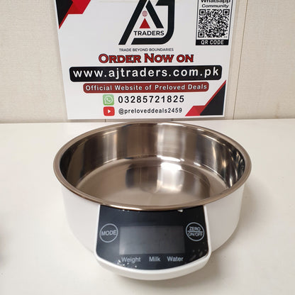 Digital Kitchen Scale With Stainless Steel Bowl, 121040
