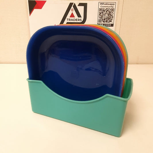 10 Picnic Plates Set with Holder, 121100
