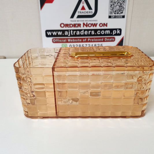 Office Desk Acrylic or Dinning Table Organizer with Tissue Box, 121150