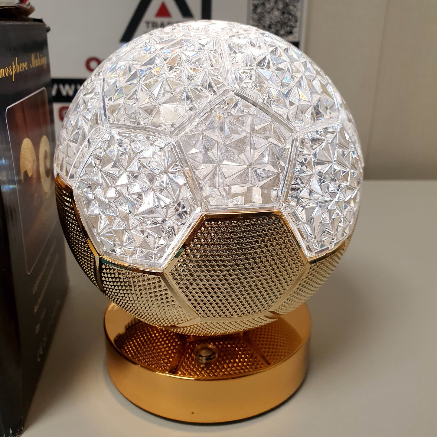 Led Crystal Lamp Football Style, 121450