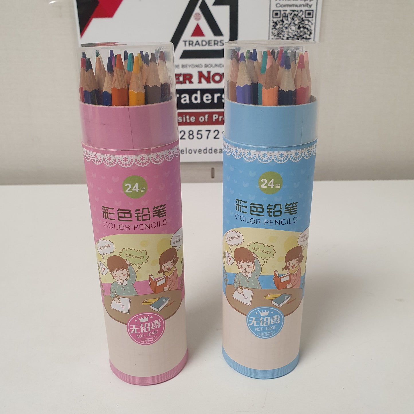 24 Color Pencils Acrylic Box, 31175