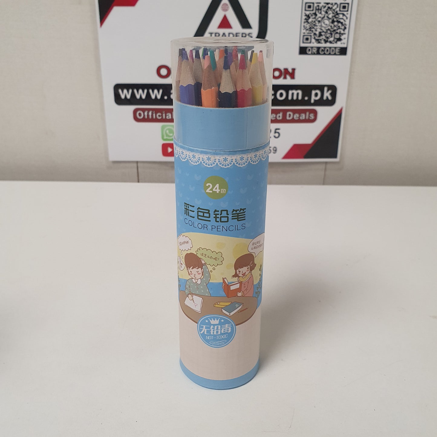 24 Color Pencils Acrylic Box, 31175