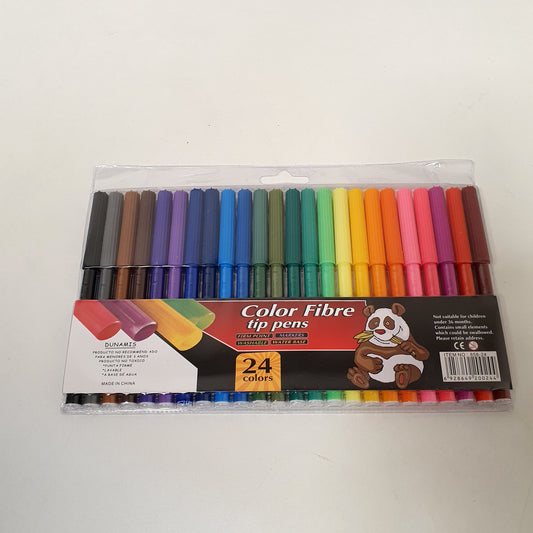 24 Pcs Color Markers Set Fiber Tip, 31160