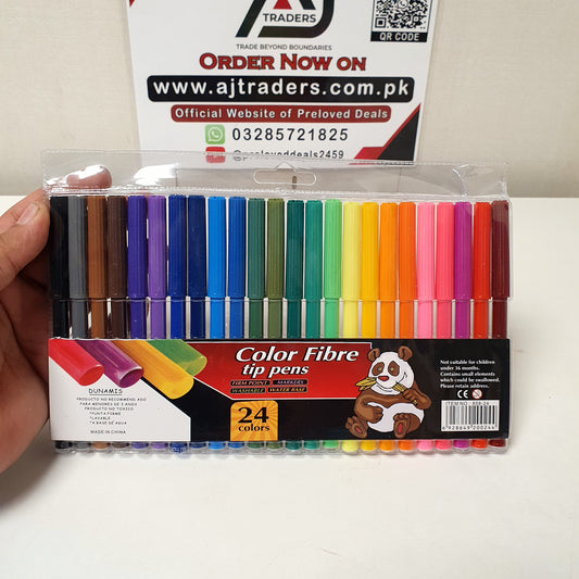 24 Pcs Color Markers Set Fiber Tip, 31160
