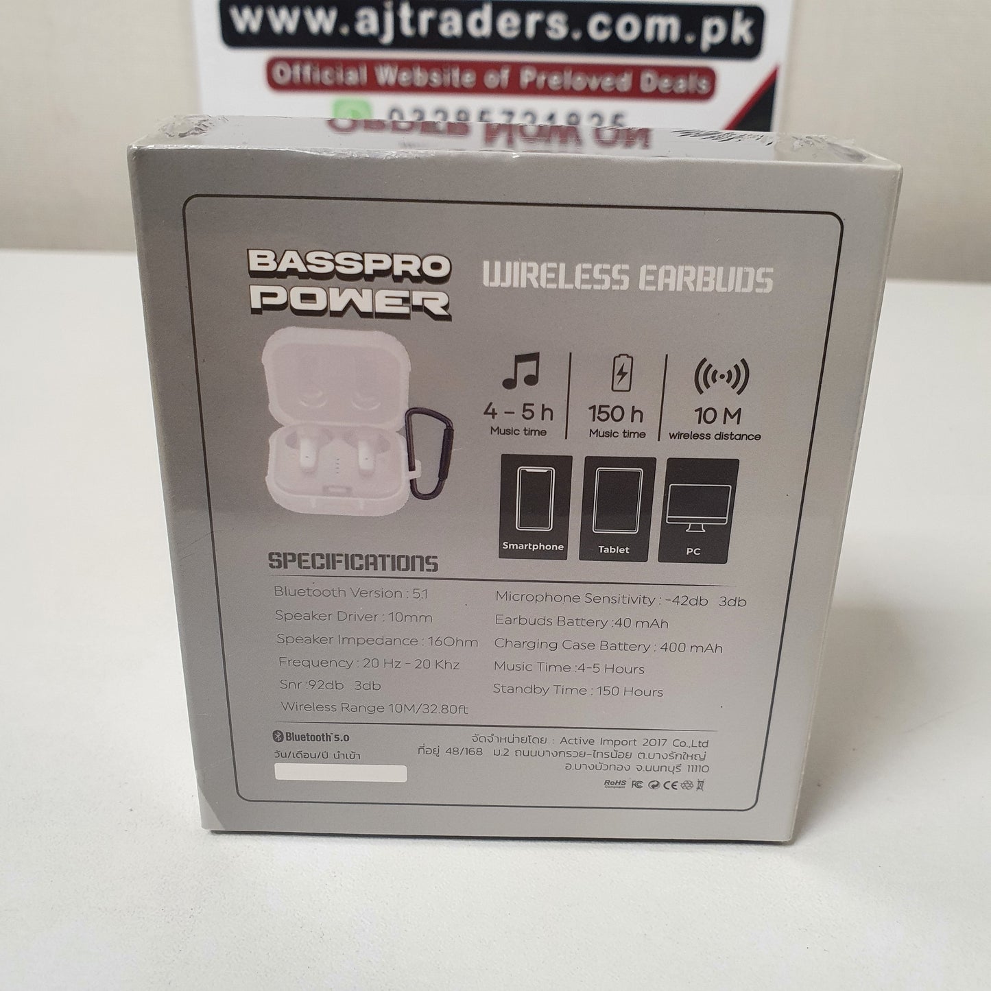 Basspro Wireless Stero Ear Buds Bluetooth, 11400