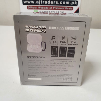 Basspro Wireless Stero Ear Buds Bluetooth, 11400