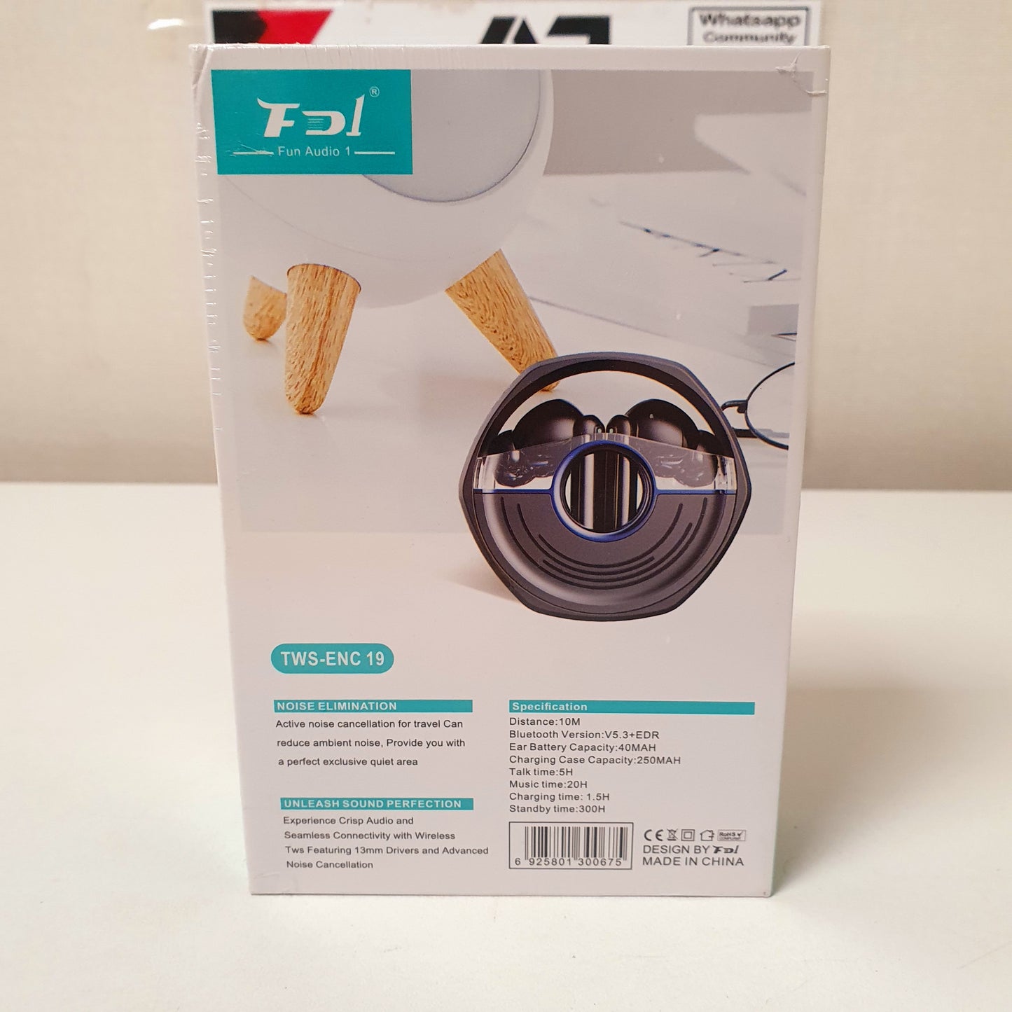 FOL TWS-ENC 19 Wireless Bluetooth 5.3 Earbuds with ENC