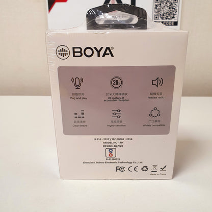 BOYA BY-V20 Wireless Lavalier Microphone for USB-C and Iphone