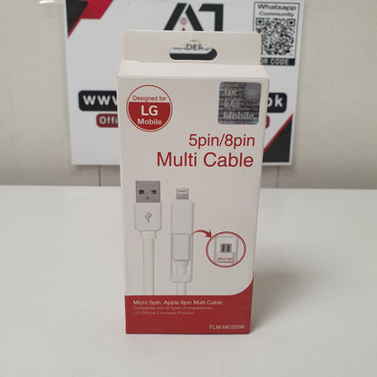 LG 2-in-1 Micro 5-Pin & Apple 8-Pin Charging Cable