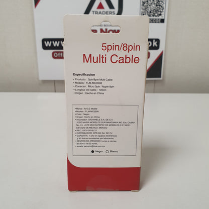 LG 2-in-1 Micro 5-Pin & Apple 8-Pin Charging Cable