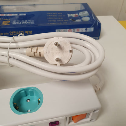 Hyundayi Blue white Packing 5 Sockets with usb socket and mobile stand Extenion, 30