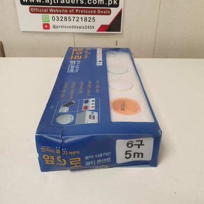 Hyundai Blue white Packing 6 Sockets Extension Board with USB, 1