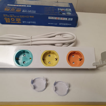 Hyundai Blue white Packing 6 Sockets Extension Board with USB, 1