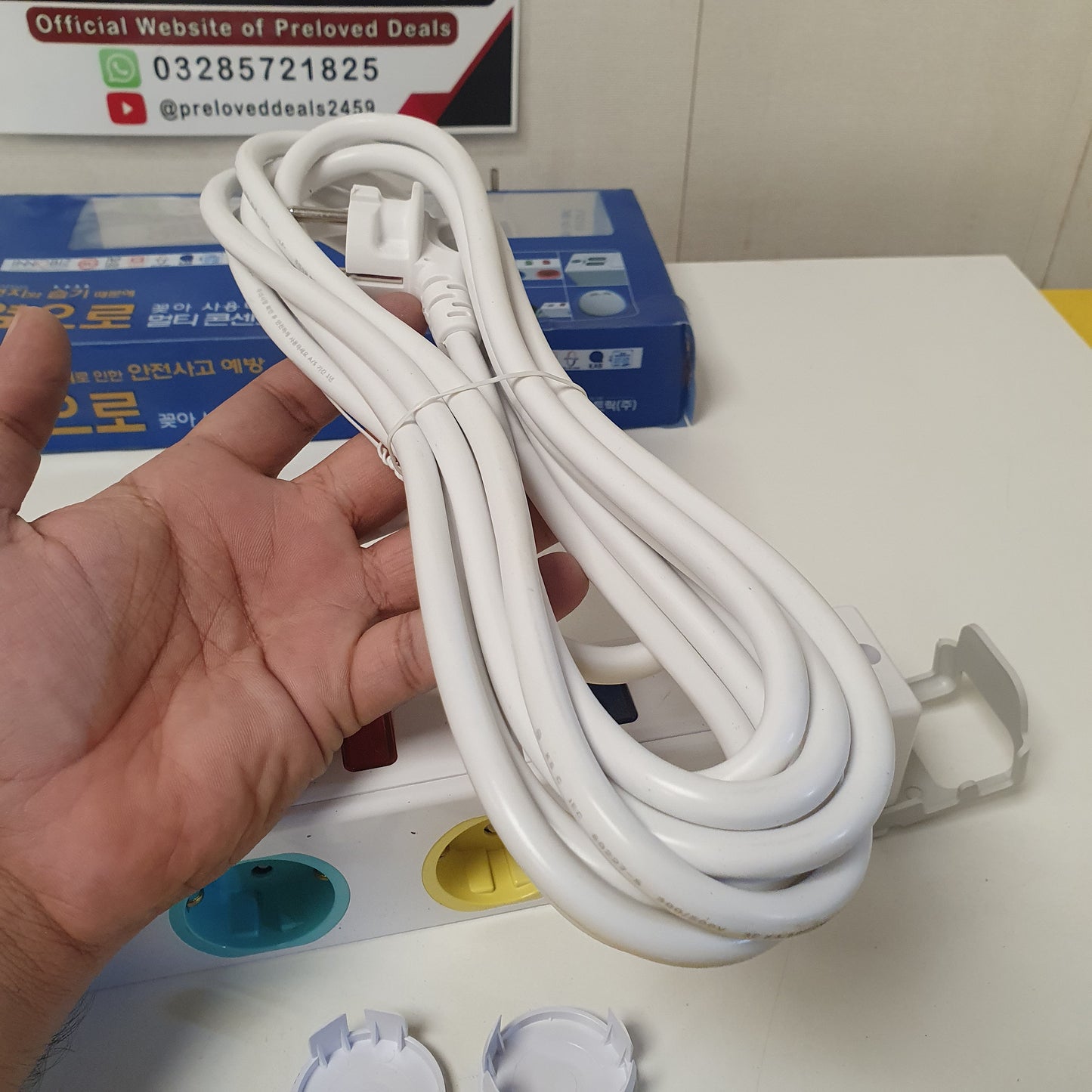 Hyundai Blue white Packing 6 Sockets Extension Board with USB, 1