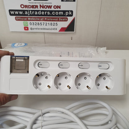 Heavy Duty Blue white Buttons 4 Socket Extenion Board, 1