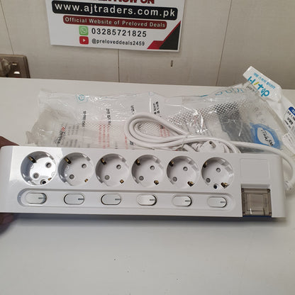 Blue White 6 Sockets Extenision Board Made in Korea by Hyundai, 9