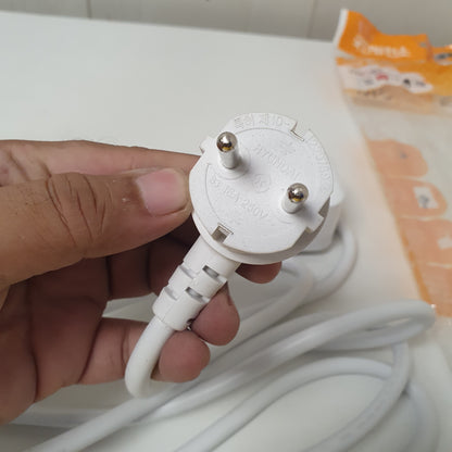 White Hyundai 4 Socket Extension With Single Button, 19