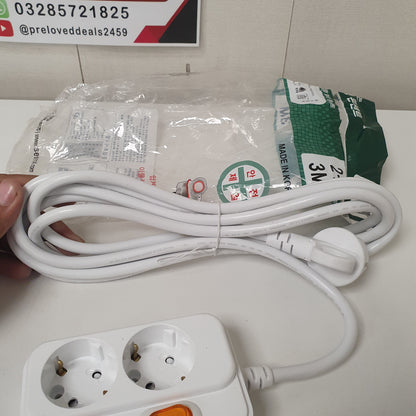 Hyundai White Socket with Multi Switch 2 Socket extension Board, 1