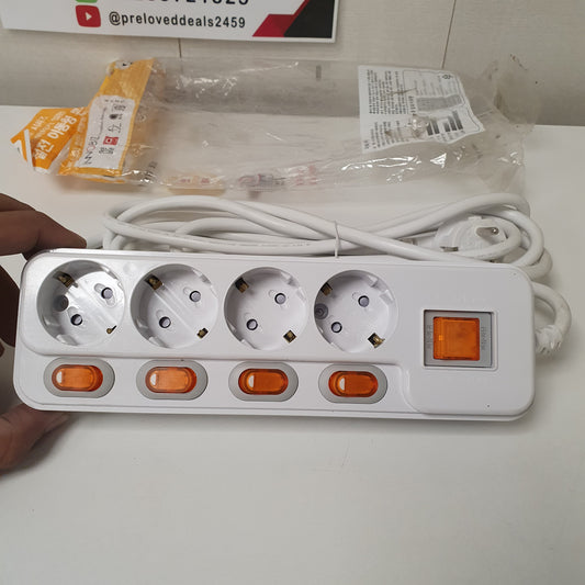 White Socket With Multi Switches 4 Socket Hyundai Extension, 27