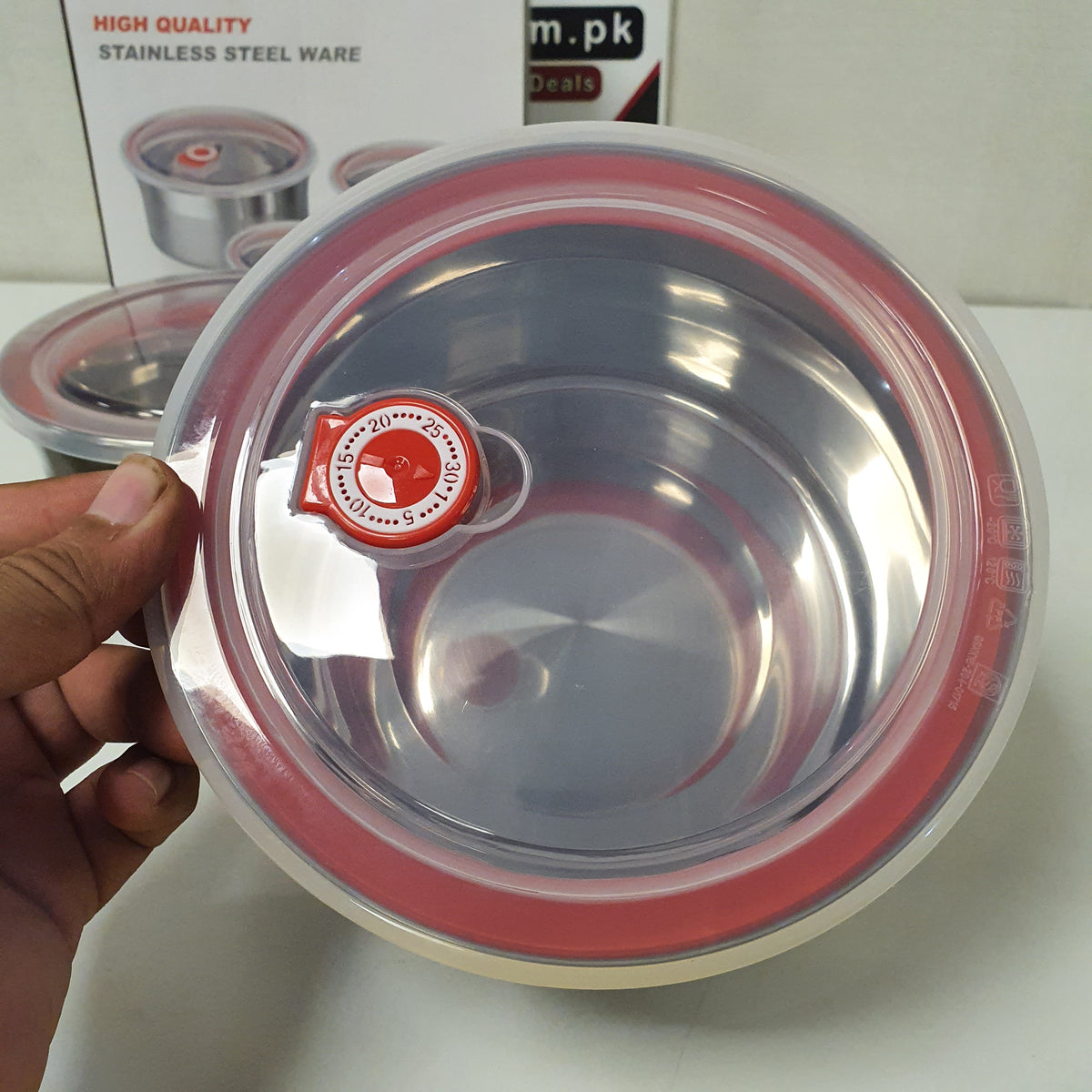Stainless Steel ware 3 pcs Storage Box Vacuumed, 31830